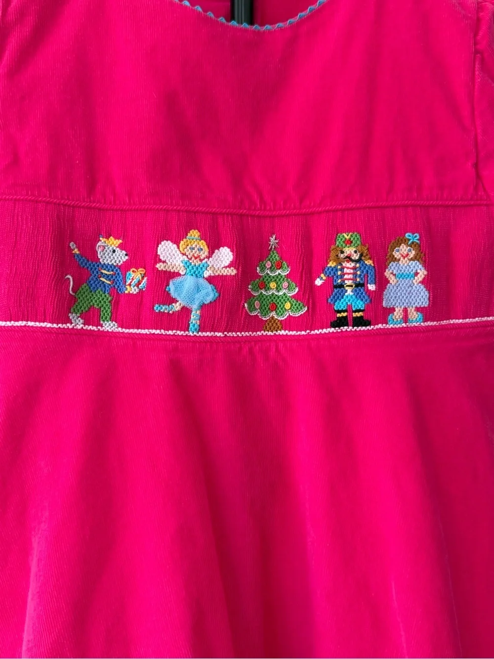 Anavini Hand-Smocked Holiday Dress Girls Size 6 🎄✨💗